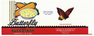 Butterfly Brand Vintage Olney & FLoyd Succotash Can Label