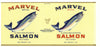 Marvel Brand Vintage Danville Illinois Alaska Salmon Can Label