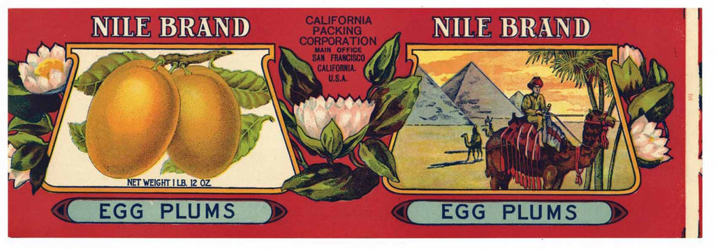 Nile Brand Vintage Plum Can Label