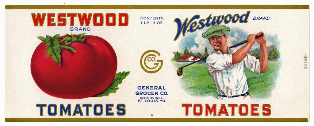 Westwood Brand Vintage Tomato Can Label