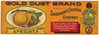 Gold Dust Brand Vintage Apricot Can Label
