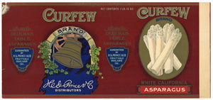 Curfew Brand Vintage Asparagus Can Label
