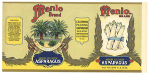 Menlo Brand Vintage Asparagus Can Label