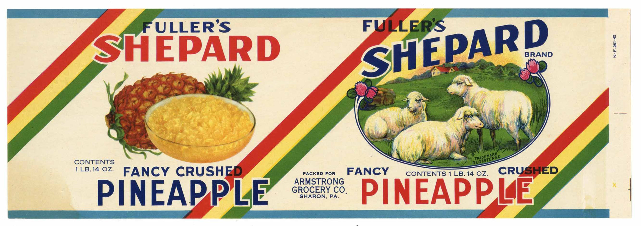 Sheppard Brand Vintage Pineapple Can Label