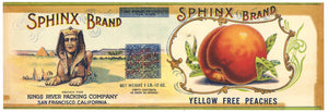 Sphinx Brand Vintage Peach Can Label