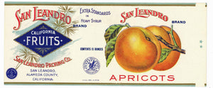 San Leandro Brand Vintage Alameda County Apricot Can Label