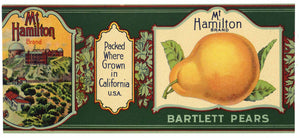 Mt. Hamilton Brand Vintage Pear Can Label, trimmed