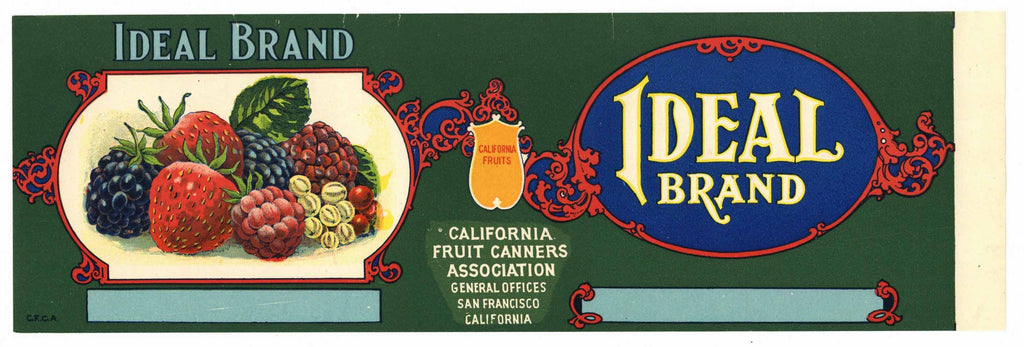 Ideal Brand Vintage Berry Can Label, wear
