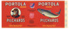 Portola Brand Vintage Monterey California Seafood Can Label