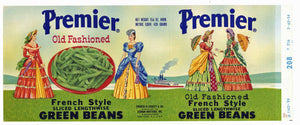 Premier Brand Vintage New York Green Beans Can Label