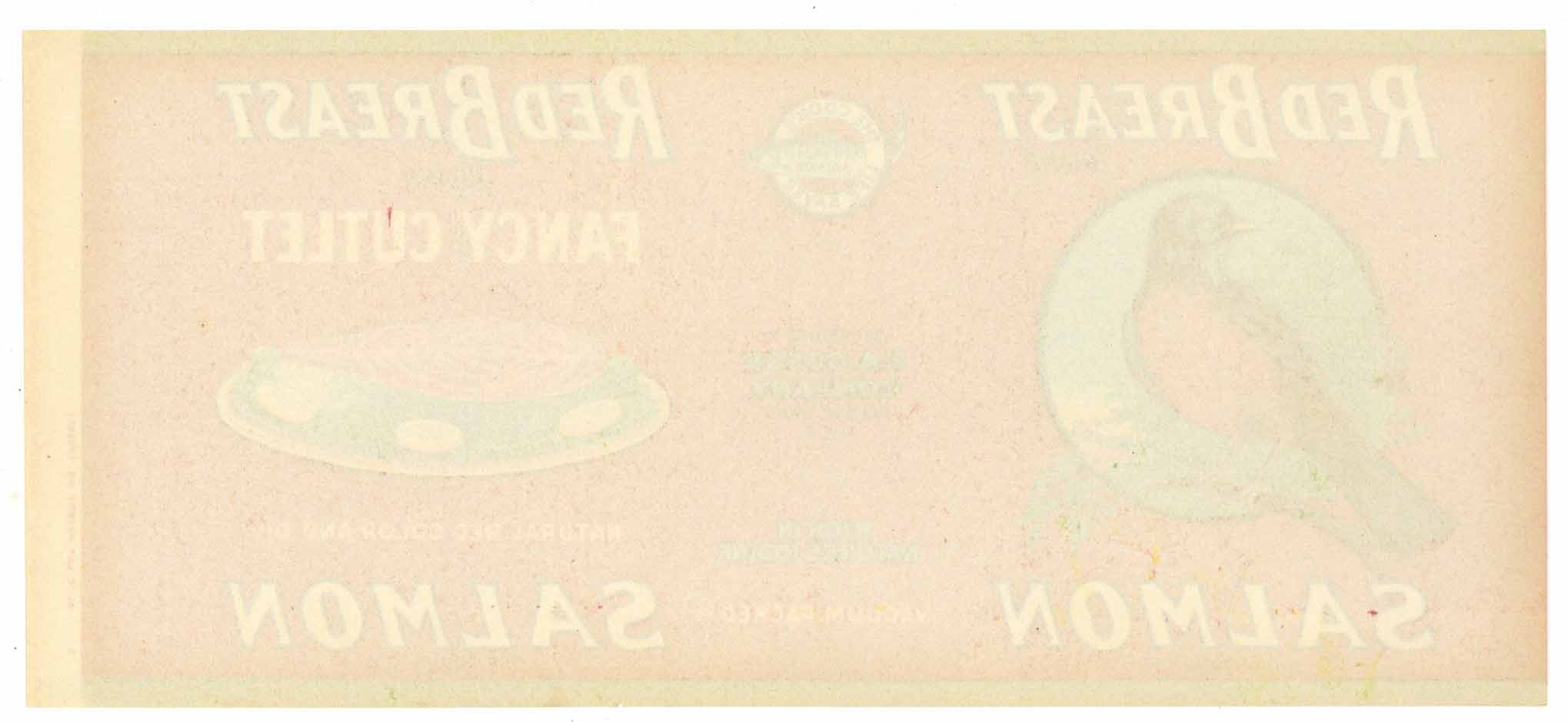 Étiquette De Boîte De Conserve Saumon - Seattle Washington - Grand Format Vintage