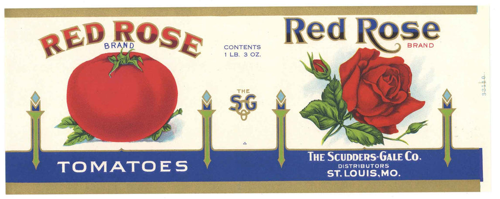 red rose seed packets Red Rose Brand Vintage St. Louis Tomato Can Label – thelabelman