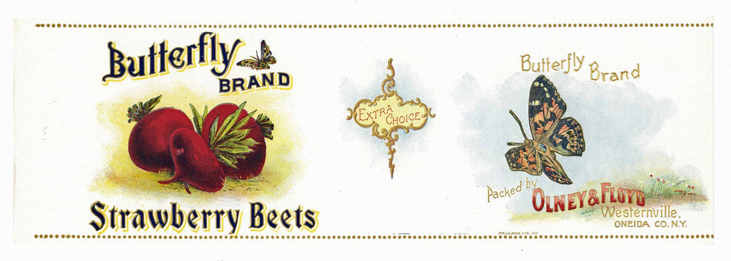 Butterfly Brand Vintage New York Beet Can Label
