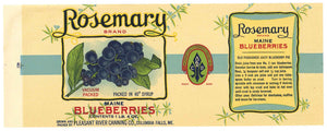 Rosemary Brand Vintage Maine Blueberry Can Label