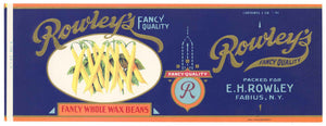 Rowley's Brand Vintage New York Wax Beans Can Label