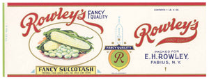 Rowley's Brand Vintage New York Succotash Can Label