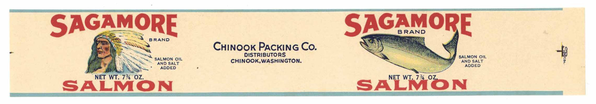 Sagamore Brand Vintage Chinook Washington Salmon Can Label