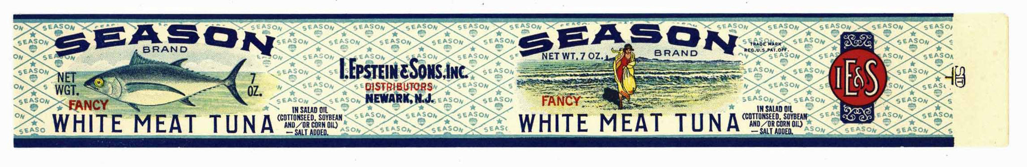 Season Brand Vintage New Jersey Tuna Can Label