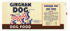 Gingham Dog Brand Vintage Maine Dog Food Can Label