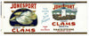 Jonesport Brand Vintage Clam Can Label, embossed