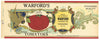 Warford's Brand Vintage Newburgh New York Tomato Can Label