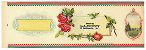 L. A. Anthony Brand Vintage Yadkinsville North Carolina Can Label