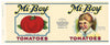 Mi-Boy Brand Vintage Tomato Can Label