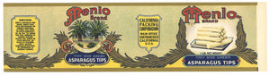 Menlo Brand Vintage Asparagus Can Label, tiny size green