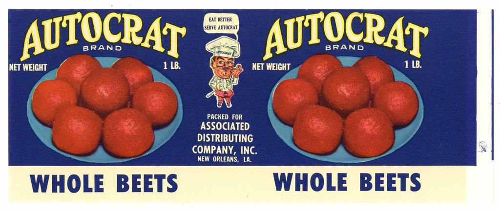 Autocrat Brand Vintage New Orleans Louisiana Can Label