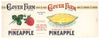 Clover Farm Brand Vintage Ohio Pineapple Can Label