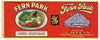 Fern Park  Brand Vintage Mixed Vegetables Can Label