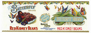 Butterfly Brand Vintage New York Kidney Bean Can Label