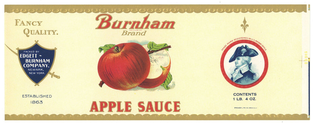 Burnham Brand Vintage Apple Can Label