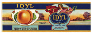 Idyl Brand Vintage Covington Kentucky Peach Can Label