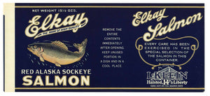 Elkay Brand Vintage Salmon Can Label