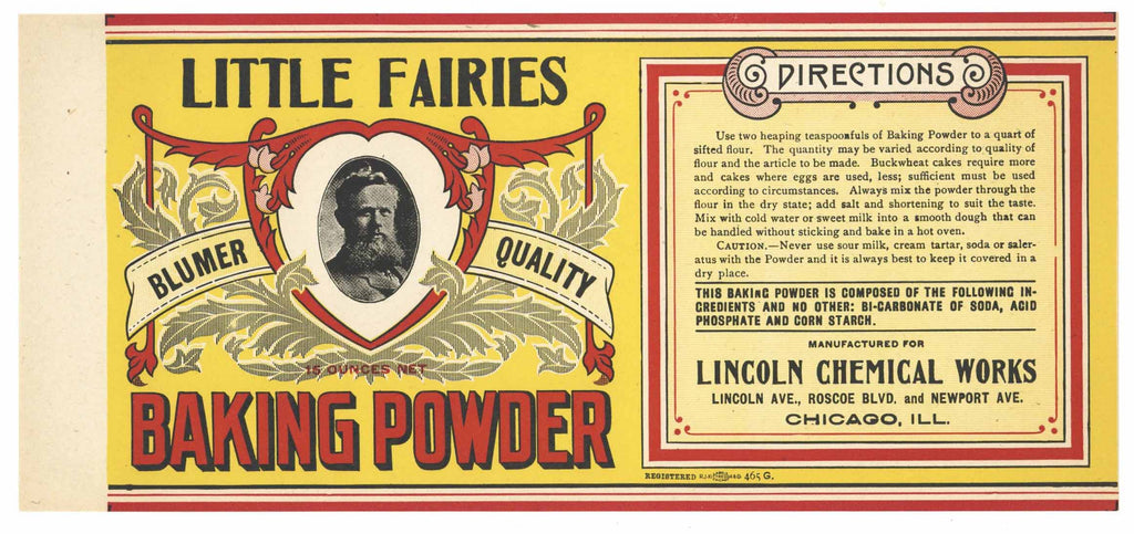 Little Fairies Brand Vintage Baking Powder Can Label