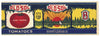 Old Sol Brand Vintage Marshfield Missouri Tomato Can Label