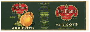 Del Monte Brand Vintage Apricot Can Label, L