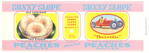 Sunny Slope Brand Vintage Gaffney South Carolina Peach Can Label, reg