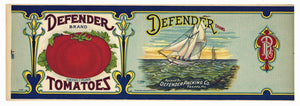Defender Brand Vintage Maryland Tomato Can Label, blue, large