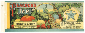 Peacock Brand Vintage Raspberry Jam Can Label