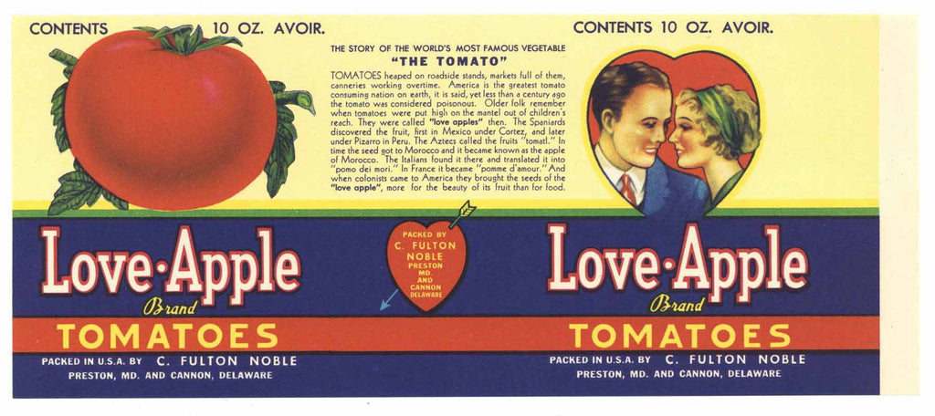 Love Apple Brand Vintage Tomato Can Label