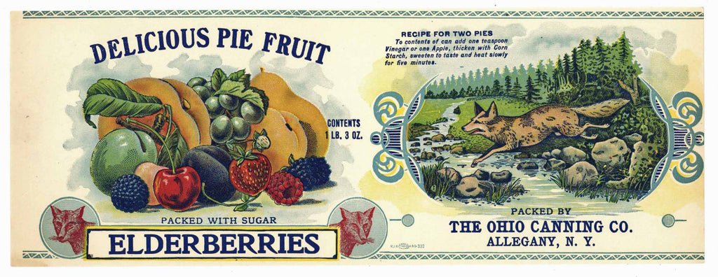 Delicious Pie Fruit Brand Vintage Berry Can Label