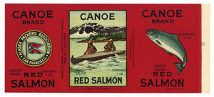 Canoe Brand Vintage Alaska Packers Salmon Can Label