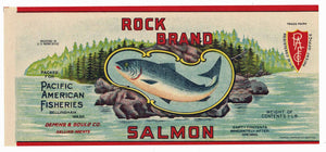 Rock Brand Vintage Bellingham Washington Salmon Can Label