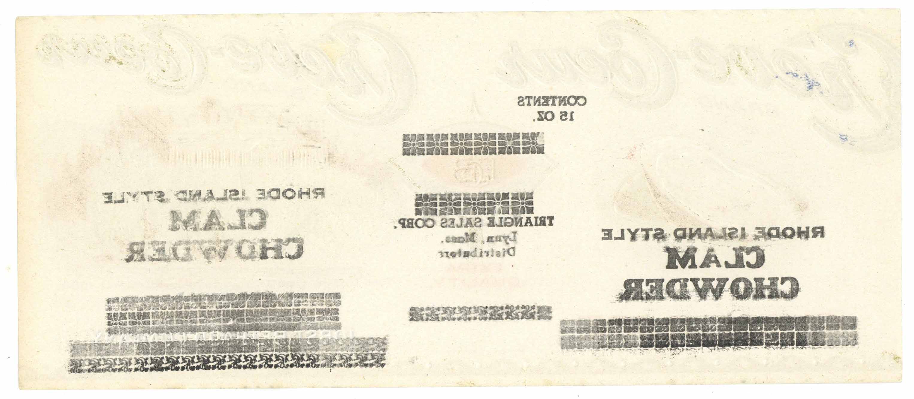 Creve-Coeur Brand Vintage Clam Chowder Can Label, half clam – thelabelman