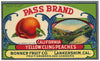 Pass Brand Vintage Lankershim Peach Can Label, U S Route 101