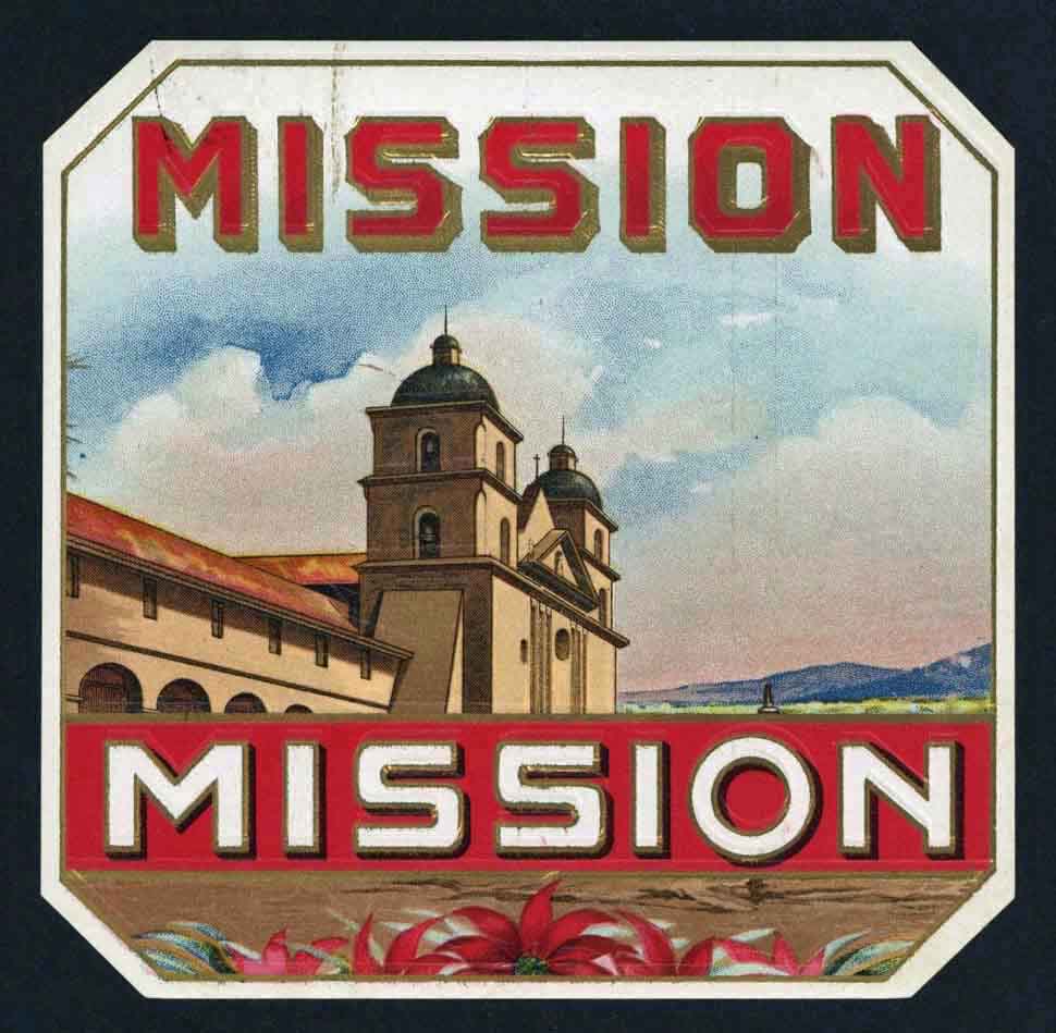 Mission Brand Outer Cigar Box Label