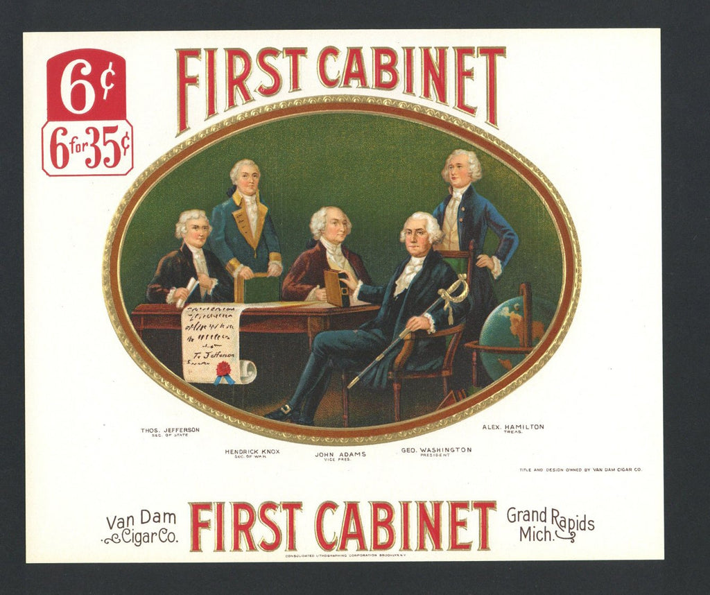 First Cabinet Brand Inner Cigar Box Label