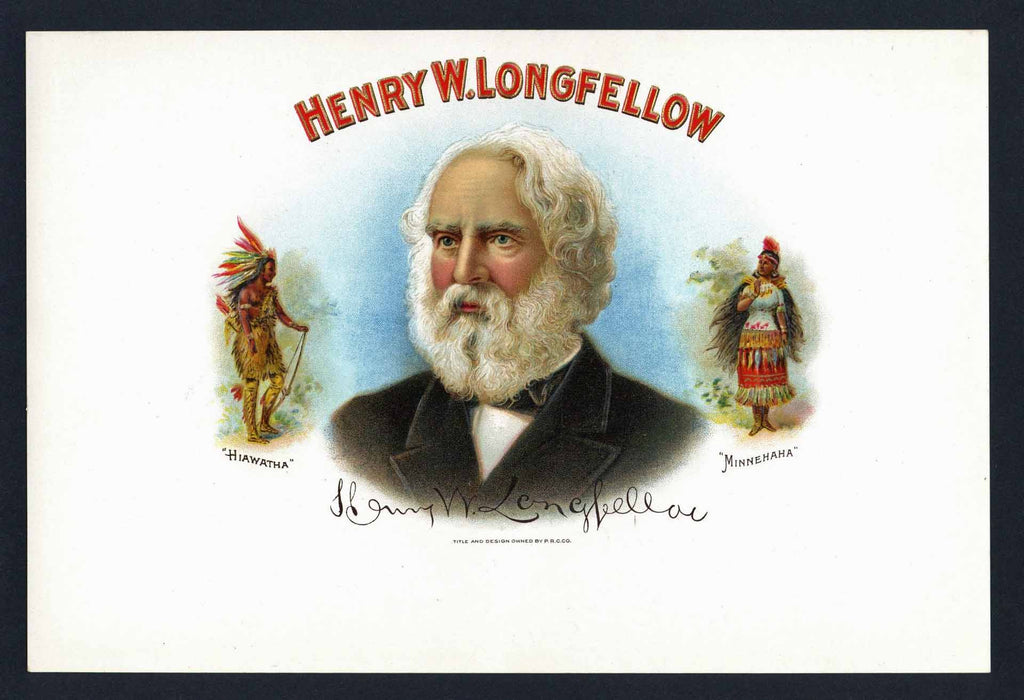 Henry W. Longfellow Brand Inner Cigar Box Label